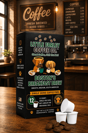 Boston's Breakfast Brew Single Serve Coffee Pods | 12 Count Medium Roast | Smooth South American Coffee - Little Farley Coffee Co.