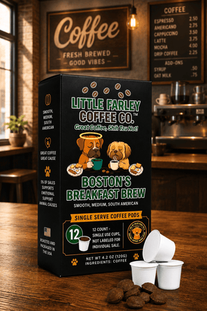 Boston's Breakfast Brew Single Serve Coffee Pods | 12 Count Medium Roast | Smooth South American Coffee - Little Farley Coffee Co.