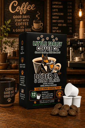 Dober O. 6 Bean Blend Single Serve Coffee Pods | 12 Count Dark Roast | Rich, Bold & Smooth Coffee - Little Farley Coffee Co.