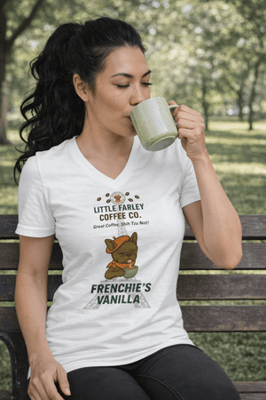 Frenchie's Short Sleeve V - Neck T-Shirt - Little Farley Coffee Co.