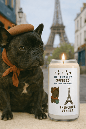 Frenchie's Vanilla Coffee Candle — Scented Soy Candle, 13.75oz - Little Farley Coffee Co.
