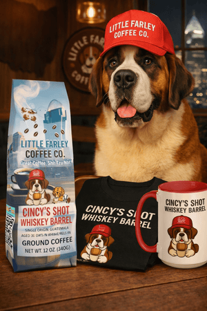Cincy’s Shot Whiskey Barrel Bundle - Little Farley Coffee Co.