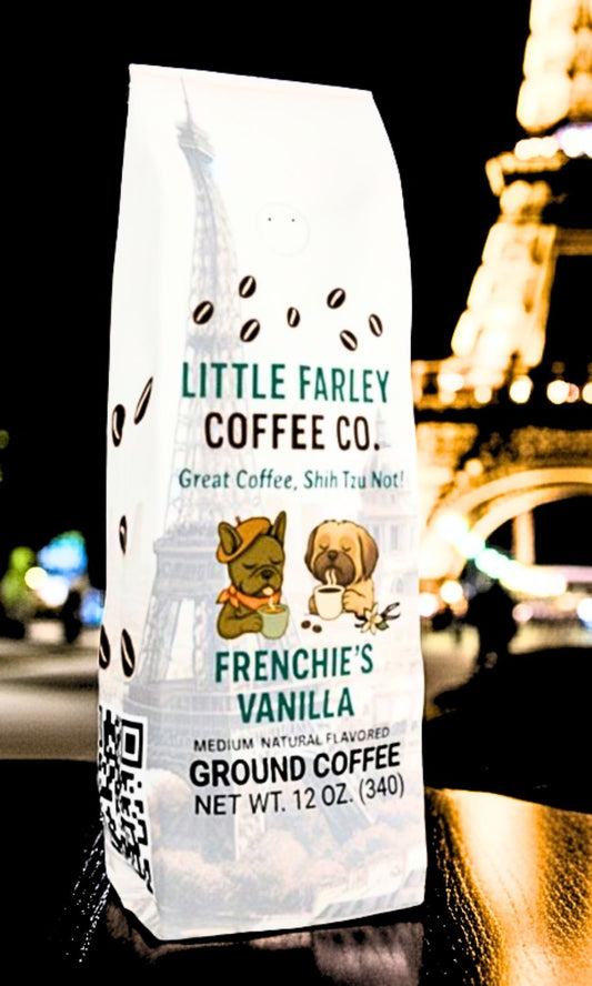 Frenchie’s Vanilla – Vanilla Flavored Medium Roast Ground Coffee (12oz)
