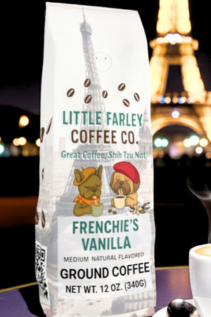Frenchie’s Vanilla – Vanilla Flavored Medium Roast Ground Coffee (12oz) - Little Farley Coffee Co.
