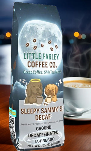Sleepy Sammy’s Decaf – Swiss Water® Process Dark Roast Ground Espresso (12oz)