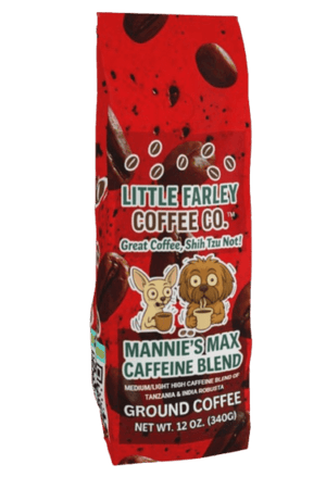 Mannie’s Max Caffeine Blend – High Caffeine Medium - Light Ground Coffee (12oz) - Little Farley Coffee Co.