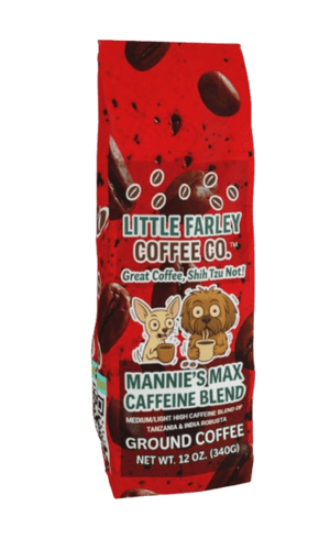 Mannie’s Max Caffeine Blend – High Caffeine Medium - Light Ground Coffee (12oz) - Little Farley Coffee Co.