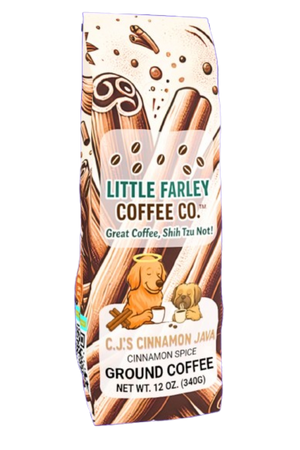 C.J.’s Cinnamon Java – Cinnamon Flavored Medium Roast Ground Coffee (12oz) - Little Farley Coffee Co.