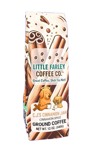 C.J.’s Cinnamon Java – Cinnamon Flavored Medium Roast Ground Coffee (12oz) - Little Farley Coffee Co.