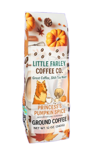 Princess’s Pumpkin Spice – Flavored Medium Roast Ground Coffee (12oz) - Note: Packaging design may vary while supplies last. - Little Farley Coffee Co.