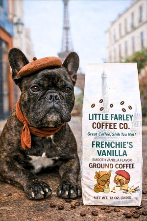 Frenchie’s Vanilla – Vanilla Flavored Medium Roast Ground Coffee (12oz) - Little Farley Coffee Co.