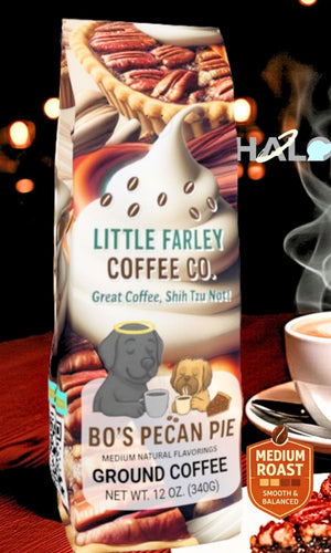 Bo’s Pecan Pie – Flavored Medium Roast Ground Coffee (12oz) - Little Farley Coffee Co.