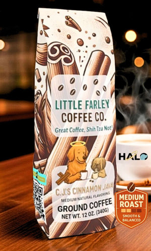 C.J.’s Cinnamon Java – Cinnamon Flavored Medium Roast Ground Coffee (12oz) - Little Farley Coffee Co.
