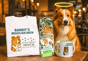 Bandit’s Brazilian Brew + Mug + T-Shirt - Little Farley Coffee Co.