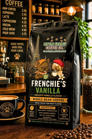 Frenchie’s Vanilla Whole Bean Coffee – Smooth French Vanilla Roast | Little Farley Coffee Co. (2 LB Bag) - Little Farley Coffee Co.
