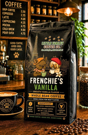 Frenchie’s Vanilla Whole Bean Coffee – Smooth French Vanilla Roast | Little Farley Coffee Co. (2 LB Bag) - Little Farley Coffee Co.