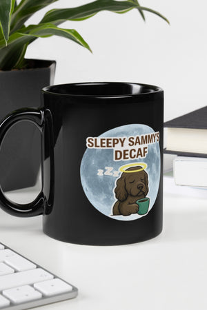 Sleepy Sammy's Black Glossy Mug - Little Farley Coffee Co.