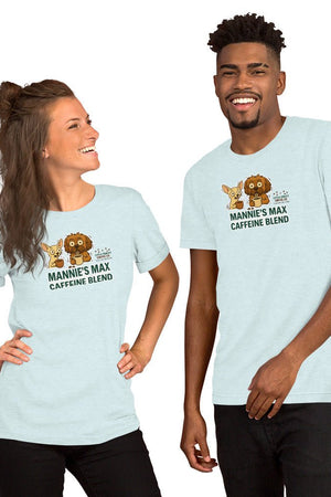 Mannie's Max Caf Unisex t-shirt - Little Farley Coffee Co.