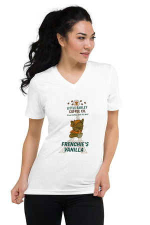 Frenchie's Short Sleeve V - Neck T-Shirt - Little Farley Coffee Co.