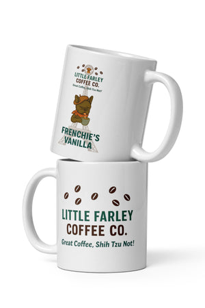Frenchie's White glossy mug - Little Farley Coffee Co.