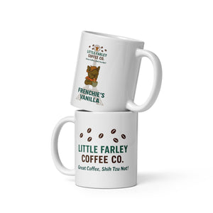 Frenchie's White glossy mug - Little Farley Coffee Co.