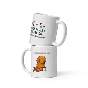 C.J.'s Cinnamon Java White Glossy Mug - Little Farley Coffee Co.