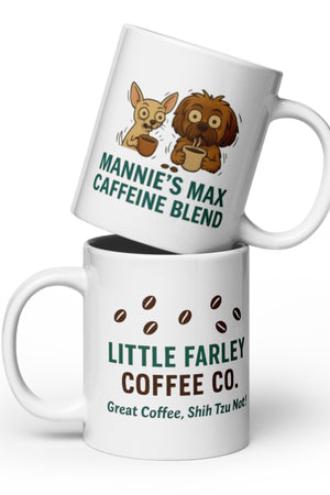 Mannie's Max Caf White 20 oz. Glossy Mug - Little Farley Coffee Co.
