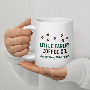 Frenchie's White glossy mug - Little Farley Coffee Co.