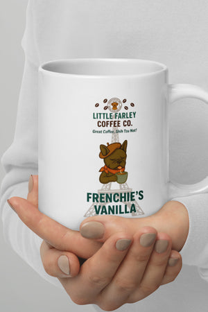 Frenchie's White glossy mug - Little Farley Coffee Co.